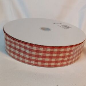 Red and White Gingham Ribbon